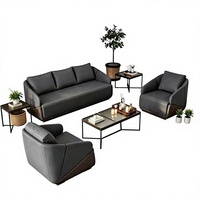 Ensemble de canapés Chesterfield en cuir PU gris foncé, inclinables, modernes, en acier inoxydable avec design capitonné pour la maison ou le bureau