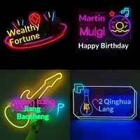 Lettres en acrylique LED lumineuses néon, enseignes publicitaires personnalisées portables – Logo imprimable pour remise de diplôme, anniversaire, bar, Diwali, Ramadan