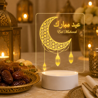 Lampu Meja Ilusi Optik Pola Ukiran Laser Kustom Bertenaga USB Lampu Malam LED Akrilik 3D Grosir Pabrik