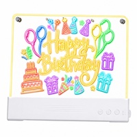 Nouvelle Tableau de Dessin Lumineux pour Enfants à Double Face en Acrylique avec Contrôle par Application, Effets d'Animation LED et Batterie Haute Capacité