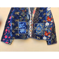 Veste d'été pour femme en coton matelassé à imprimé floral de tigre, col en V, respirante, fabriquée à la main en Inde, de qualité supérieure