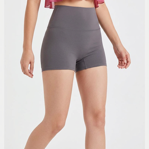 Shorts de yoga taille haute pour femmes, couleur unie nude, doux, 3 pouces, avec poche discrète, contrôle du ventre, respirant, sans effet camel toe, pour la gym et la course à pied - Product Image 3