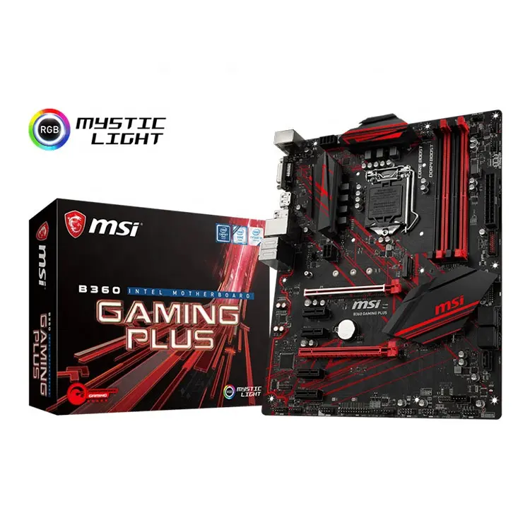 Hot Penjualan MSI B360 GAMING PLUS Motherboard Intel B360 64GB DDR4 LGA1151 ATX PCI-E 3.0 Papan Utama Dalam Digunakan