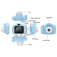 Appareil photo numérique pour enfants, mini reflex numérique, écran 2,0 pouces HD, grand angle 180°, jouet mignon, cadeaux d'anniversaire et de Noël pour enfants
