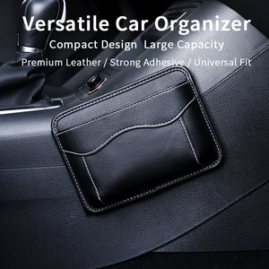 Organizador Multifuncional para Auto de PU, Organizador Adhesivo para Consola Central y Laterales de Asientos, <span class=keywords><strong>Bolsa</strong></span> de Almacenamiento para Teléfono Móvil - Urange Color Oscuro - Product Image 5