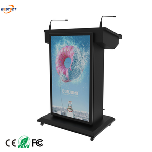Pupitre de conférence connecté avec deux écrans Full HD, diffusion de contenu à distance, écran 43 pouces et écran tactile 21,5 pouces - Product Image 1