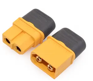 XT60H Amass High Current Male Female Bullet Connectors Power Plugs 2 Pin RC Silicone Cable Connector With Cap Black Sheath Cover