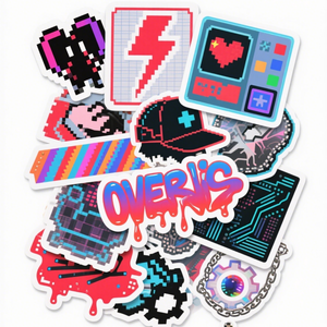 Không thấm nước Holographic cá mập Sticker Anime sạch PVC nhãn biểu tượng tùy chỉnh chết cắt vinyl dán - Product Image 6