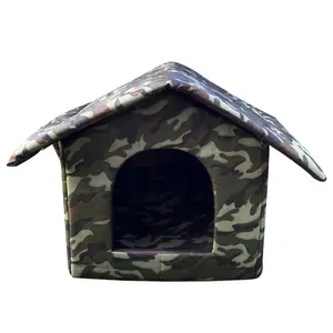 야외 방수 애완 동물 하우스 다목적 옥스포드 천 개 길 잃은 고양이 집 야외 개 텐트 케이지
