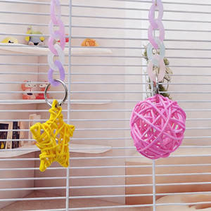 Jouet en osier coloré pour perroquet, pour stimulation mentale, avec suspension à <span class=keywords><strong>pendule</strong></span>, à mâcher, décoration de cage - Product Image 5