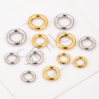 Mousqueton à Anneau Ressort en Acier Inoxydable 316L, Différentes Tailles, Anneau Rond, Pendentif pour Sac, Or 18 Carats pour Accessoires de Fabrication de Bijoux