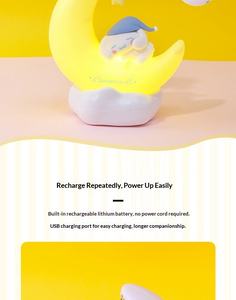 Originale Yugui Dog Kulomi Moon Bud Sweet Dream Luce Notturna LED Luminosa in PVC a Forma di Animale, Regalo - Product Image 6