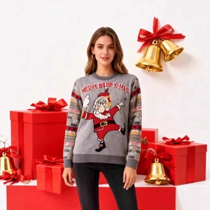 <span class=keywords><strong>Pull</strong></span> <span class=keywords><strong>de</strong></span> Noël pour femme en fibre acrylique épaisse, col rond, broderie à paillettes, style streetwear printanier - Product Image 3