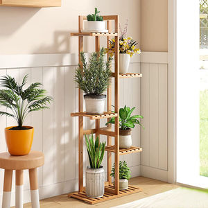 Soporte de madera para plantas altas Soporte de estante para maceta de esquina resistente para jardín - Product Image 1