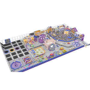 Toboggan de terrain de jeu intérieur durable personnalisable coloré avec piscine à balles Super Trampoline KidsSoft Play Maze - Product Image 1
