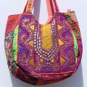 Jaipuri Style Banjara Bag Vintage Hobo Sling Ethnic Hand Embroidered Two <b>Straps</b> Waterproof Large Capacity <b>Shoulder</b> Bag Purse - Product Image 2