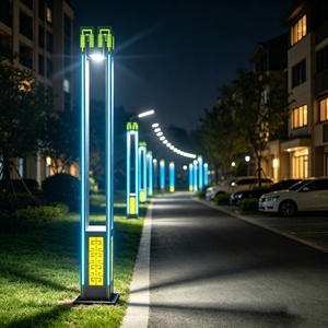 Lampadaire de jardin extérieur haut de gamme, IP65, étanche, en aluminium, 3 m, éclairage paysager LED avec capteur de lumière et variateur d'intensité, AC 85-265V - Product Image 1