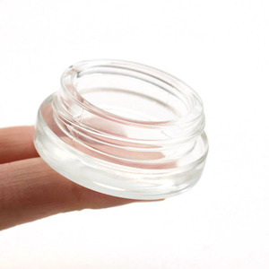 Pot en verre à profil bas avec couvercle noir récipient <span class=keywords><strong>de</strong></span> baume à <span class=keywords><strong>l</strong></span>èvres rond transparent, petit pot d'échantillon épais pour cosmétiques, cire <span class=keywords><strong>de</strong></span> 7ml - Product Image 4