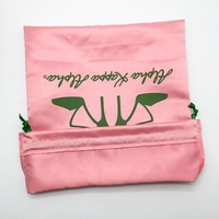 Sac à cordon personnalisé avec logo imprimé en satin pour rangement de perruques, sac à chaussures, pochette anti-poussière, mode féminine