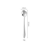 Fleur de cerisier Style japonais cuillère à café en métal tasse et cuillère en acier inoxydable ensemble pour cuisine thé mariages cadeaux