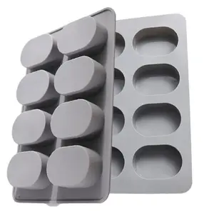 Eight even oval block silicone mold DIY handmade soap soap silicone baking epoxy mold