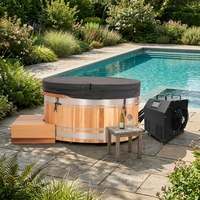 Bain froid en bois de cèdre canadien avec réservoir en acier inoxydable pour la récupération sportive, l'entraînement à domicile et la salle de sport – Stock local aux États-Unis
