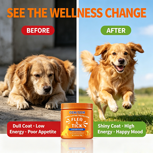 Compléments alimentaires pour <span class=keywords><strong>chiens</strong></span> les plus vendus, comprimés à mâcher souples, soutien immunitaire, vitamines et minéraux pour la santé de la peau et du pelage, anti-<span class=keywords><strong>puces</strong></span> - Product Image 2