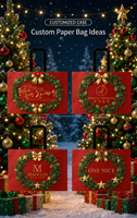 Sac en papier de luxe écologique en cuir, personnalisé pour l'impression offset, idéal pour les cadeaux d'affaires et l'emballage artisanal de Noël