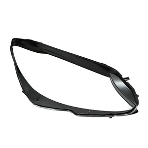 PORBAO pour <span class=keywords><strong>W205</strong></span> /C200 2019-2020 ans pièce d'auto bordure noire en plastique Transparent lampe couvre abat-jour phare couvercle de lentille - Product Image 6
