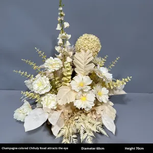 Décoration florale artificielle en soie pour allée de mariage, rangée de fleurs pour scène, arrangement floral pour zone d'accueil, fleurs artificielles réalistes - Product Image 6