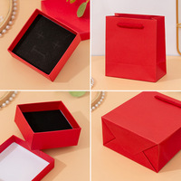 Usine Spot Rouge Ciel Terre Couverture Recyclable Estampage Conception Personnalisée Bijoux Emballage Boîte Cadeau pour Bagues Bracelets Colliers