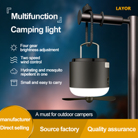 Lampe de camping portable multifonctionnelle, mini ventilateur à brume pour le camping/la randonnée/la pêche/les situations d'urgence