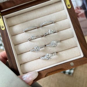 Anillos de Compromiso y Boda para Mujer, Diseño Nuevo de Dylam, Chapados en Rodio, Plata S925, con Múltiples Piedras de Moissanita de 0.24ct, D VVS1 - Product Image 6