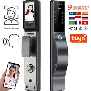 3D thông minh wifi mạng mở khóa hợp kim nhôm Khóa cửa gỗ với vân tay & từ xa đám mây tùy chọn lưu trữ dữ liệu cho cửa thép - Product Image 1