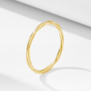 LUMINA gioielli alla moda semplice S925 anello in argento puro con linee geometriche avvolti intorno per le donne - Product Image 1
