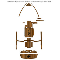 Tapis de pont en mousse EVA pour plateforme de bain et cockpit de bateau Tige Z3 2012-2015, style SeaDek, auto-adhésif, imitation teck Gatorstep