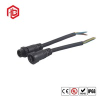 Connecteur d'alimentation M14 assemblé, 2 broches, 9 broches, mâle/femelle, contact en cuivre, FPC, étanche IP68, type à souder, circulaire, adaptable sur site