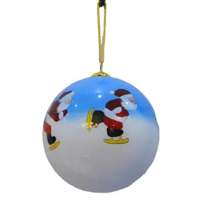 100 milímetros fina qualidade artesanal e artesanal dentro pintado Natal vidro ornamento bola