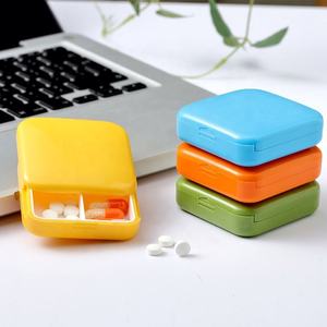 Mini <b>Slide</b> Durable <b>Plastic</b> 2 Compartment Portable Pill Organizer Travel Pocket Medicine Case Silk Screen Promotional Gift - Product Image 2