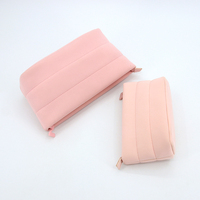 Pochette cosmétique en néoprène moelleux, logo personnalisable, douce, imperméable, pour accessoires de voyage, organiseur de maquillage