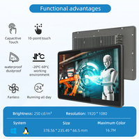 Panel PC Industrial Todo en Uno de Alta Calidad, 15.6 Pulgadas, IP65 Impermeable, Pantalla Táctil de Aluminio, Montaje VESA, Monitor de Automatización
