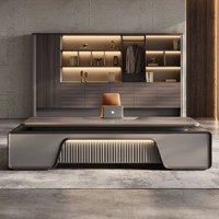 Bureau de direction moderne en forme de L avec chaise, en MDF, mobilier de bureau de luxe