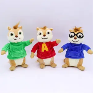 Nhồi Bông Alvin và Chipmunks đồ chơi sang trọng Chipmunk dl1289 phim hoạt hình mềm Chipmunk búp bê