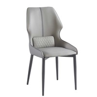 Chaise de salle à manger moderne à dossier haut, coussin rembourré en cuir PU, pieds en métal, pour restaurant et banquet