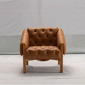 उच्च गुणवत्ता वाले इतालवी लक्जरी कुर्सियां पश्चिमी ब्राउन लिविंग रूम फर्नीचर वास्तविक चमड़े के सोफे - Product Image 2