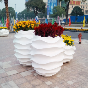 <b>Large</b> Luxury Vase Relief Carvings Flower Pot FRP Planter for Home Living Room Garden Wedding Centerpieces Decor Resin Crafts AT- - Product Image 4