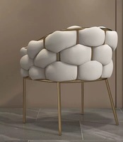 Chaises de loisirs en velours doré de luxe nordique, vente en gros d'usine, pour salle à manger, hôtel, salon, avec cadre métallique et coussin moelleux, mobilier de maison