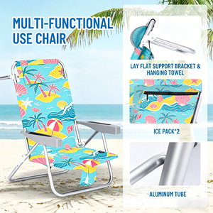 Silla <span class=keywords><strong>de</strong></span> <span class=keywords><strong>Playa</strong></span> Plegable <span class=keywords><strong>de</strong></span> Aluminio Ligero <span class=keywords><strong>con</strong></span> 5 Posiciones Reclinables, Personalizable <span class=keywords><strong>con</strong></span> Logotipo OEM, Silla <span class=keywords><strong>de</strong></span> Camping Plegable al por Mayor - Product Image 4
