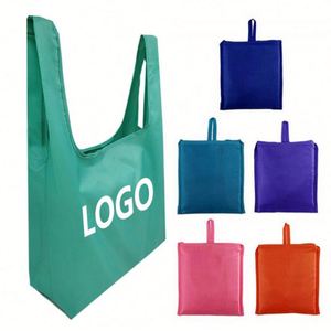 Bolsa de Compras Plegable Portátil de Poliéster 190T, Resistente, Impermeable y Reciclable para Supermercado - Product Image 1