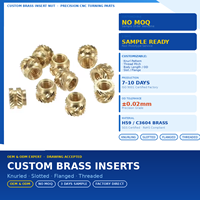 Mur baut ulir knurled kuningan M3 untuk robotika ABS SLA pencetakan 3D profesional, pemasangan hot press, paduan tembaga padat